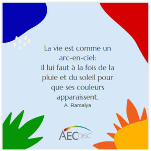 AEC disc quebec VIE comme un arc-en-ciel